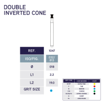 1047 Double Inverted Cone Diamond Bur 813/018 10pk