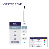 1151 Inverted Cone Diamond Bur 807/012 10pk