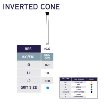 1037 Inverted Cone Diamond Bur 805/021 10pk