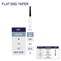 4072 Flat End Taper Diamond Bur 848/018 10pk