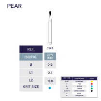 1147 Pear Diamond Bur 830/012 10pk