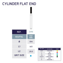 2096 Cylinder Flat End Diamond Bur 836/014 10pk