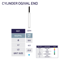 2214 Diamond Bur Cylinder Ogival End 877/010 10pk