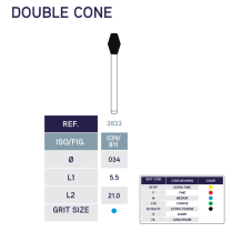 3833 Double Cone Diamond Bur 811/034 10pk