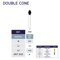 3180 Double Cone Diamond Bur 811/031 10pk