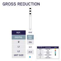 4141 Gross Reduction Diamond Bur 834/016 10pk