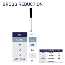 4217 Gross Reduction Diamond Bur 653/018 10pk