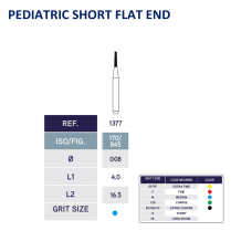 1377 Pediatric Short Flat End Taper Diamond 845/008 10pk