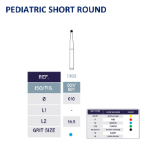 1302 Pediatric Short Round Diamond Bur 801/010 10pk