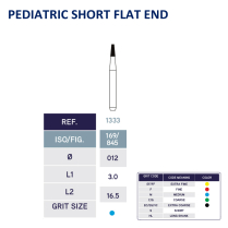 1333 Pediatric Short Flat End Taper Diamond 845/012 10pk