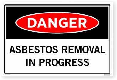 asbestos removal sign