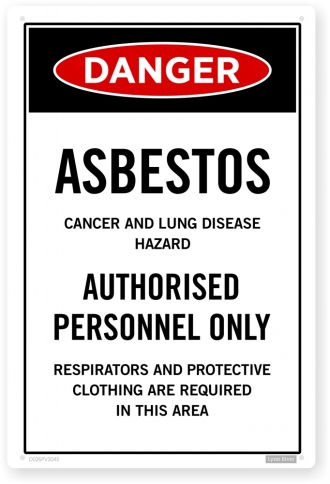 asbestos danger sign