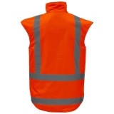 Orange Hi-Vis Fleece Lined Vest Back