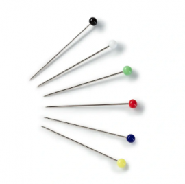 GLASS-HEADED PINS, 0.60 X 30MM, MULTI-COLOUR, 20G, CARD WITH BOX