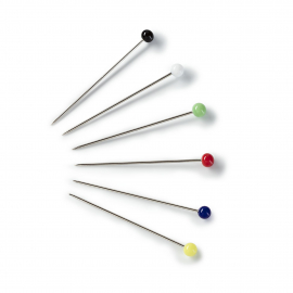 GLASS-HEADED PINS, 0.60 X 30MM, MULTI-COLOUR, 10G