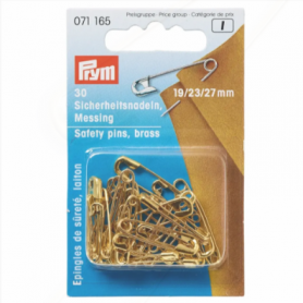 SAFETY PINS, NO. 2/0, 23MM, GOLD-COLOURED