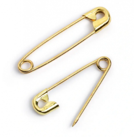 SAFETY PINS, NO. 2/0, 23MM, GOLD-COLOURED