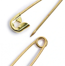 SAFETY PINS, NO. 2/0, 23MM, GOLD-COLOURED