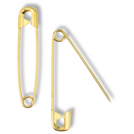 SAFETY PINS, NO. 3, 50MM, GOLD-COLOURED