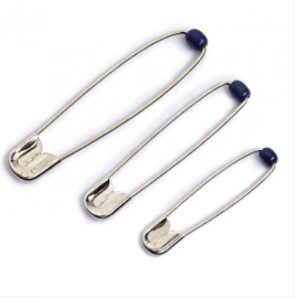 SAFETY PINS WITH BALL, NO. 1, 34MM, SILVER-COLOURED