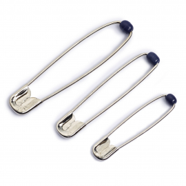 SAFETY PINS WITH BALL NO. 1-3, 34/41/48MM, ASSORTED, SILVER-COLOURED