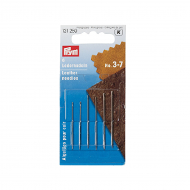 LEATHER NEEDLES, NO. 3-7, ASSORTED, SILVER-COLOURED
