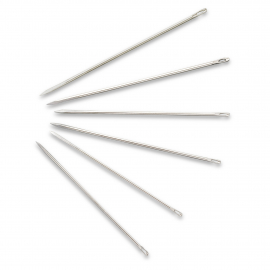 LEATHER NEEDLES, NO. 3-7, ASSORTED, SILVER-COLOURED