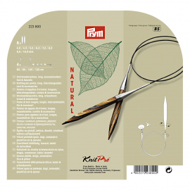 CIRCULAR KNITTING NEEDLES SET NATURAL, 4.0-10.0MM