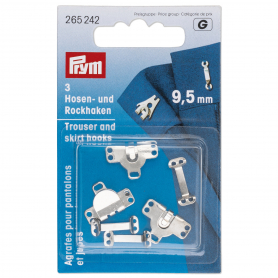 HOOKS AND BARS FOR TROUSERS AND SKIRTS, 9.5MM, SILVER-COLOURED