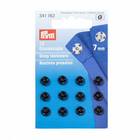 SNAP FASTENERS, 7MM, BLACK