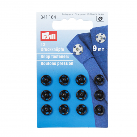 SNAP FASTENERS, 9MM, BLACK