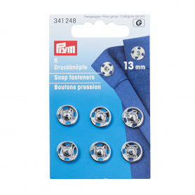 SNAP FASTENERS, 13MM, SILVER-COLOURED