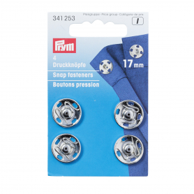 SNAP FASTENERS, 17MM, SILVER-COLOURED