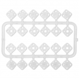 SNAP FASTENERS SQUARE, 7MM, TRANSPARENT