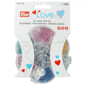 SNAP FASTENERS JERSEY, PRYM LOVE, 8MM, IN 6 COLOURS