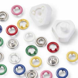 SNAP FASTENERS JERSEY, PRYM LOVE, 8MM, IN 6 COLOURS