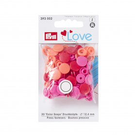 COLOUR SNAP FASTENER, PRYM LOVE, 12.44 MM, RED