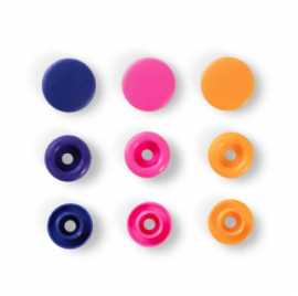 COLOUR SNAP FASTENER, PRYM LOVE, 12.44 MM, ORANGE/PINK/VIOLET