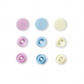 COLOUR SNAP FASTENER, PRYM LOVE, 12.44 MM, ROSE/LIGHT BLUE/PEARL