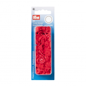 NON-SEW PRESS FASTENERS, COLOUR SNAPS, ROUND, 12.4MM, LIGHT RED