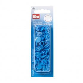 NON-SEW PRESS FASTENERS, COLOUR SNAPS, ROUND, 12.4MM, STEEL BLUE