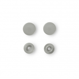 NON-SEW PRESS FASTENERS, COLOUR SNAPS, ROUND, 12.4MM, GREY