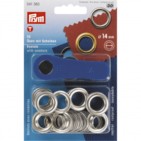 EYELETS AND WASHERS, 14.0MM, SILVER-COLOURED