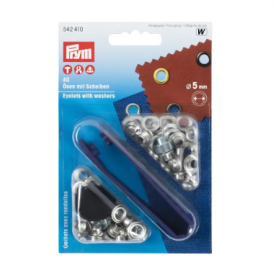 EYELETS AND WASHERS, 5.0MM, SILVER-COLOURED