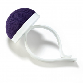 ARM PIN CUSHION WITH STRAP, DARK VIOLET/WHITE