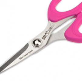 SEWING SCISSORS WITH MICRO SERRATION, PRYM LOVE, 13.5CM/5¼'', PINK