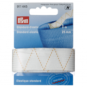 STANDARD ELASTIC, 25MM, WHITE, 1M