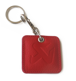 Akrapovic Square Leather Keychain - Red