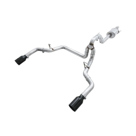 AWE 2015+ Ford F-150 0FG Dual Exit Performance Exhaust System w/5in Diamond Black Tips