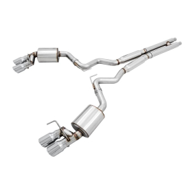 AWE 2018+ Ford Mustang GT (S550) Cat-back Exhaust - Touring Edition (Quad Chrome Silver Tips)
